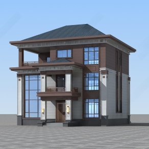 新中式别墅3D模型下载